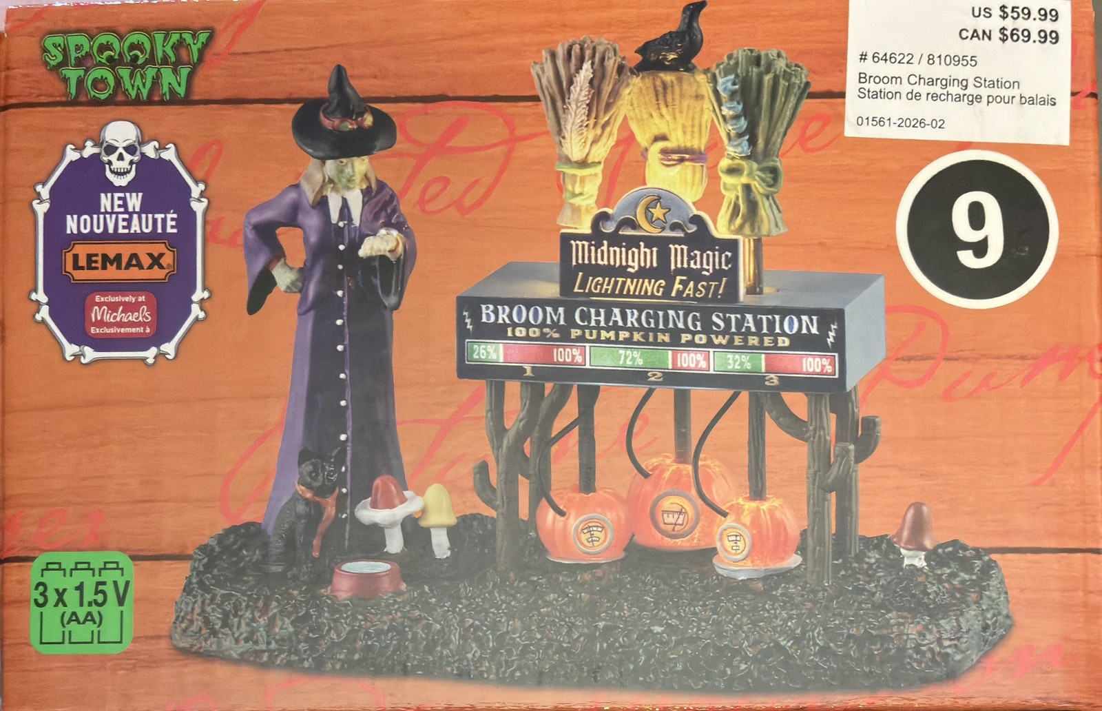 Lemax Spooky Town Broom Charging Station Lighted Halloween Village Accent