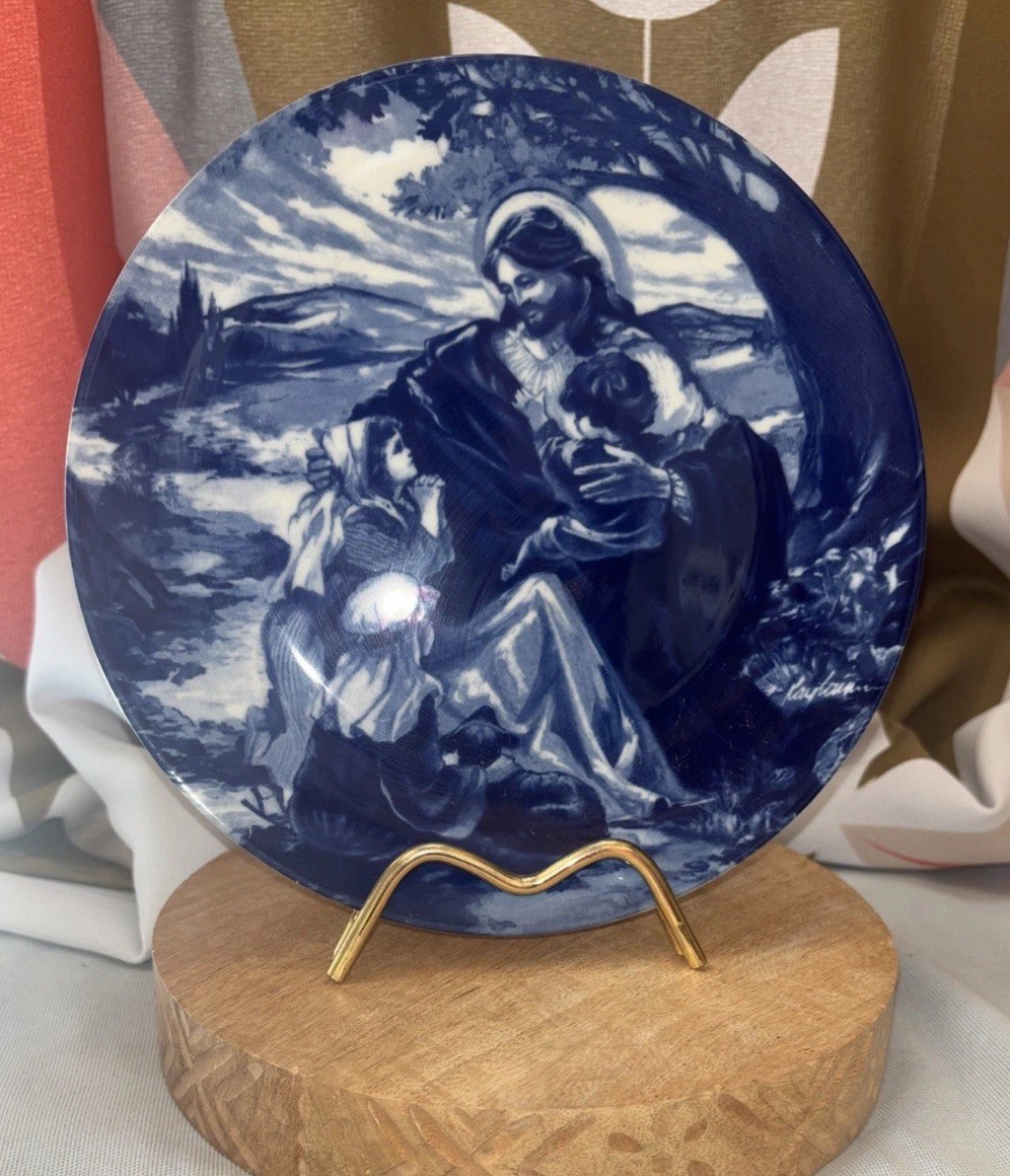 Vtg Avon 1992 Porcelain Collector’s Plate “Bless The Little Children” Religious 
