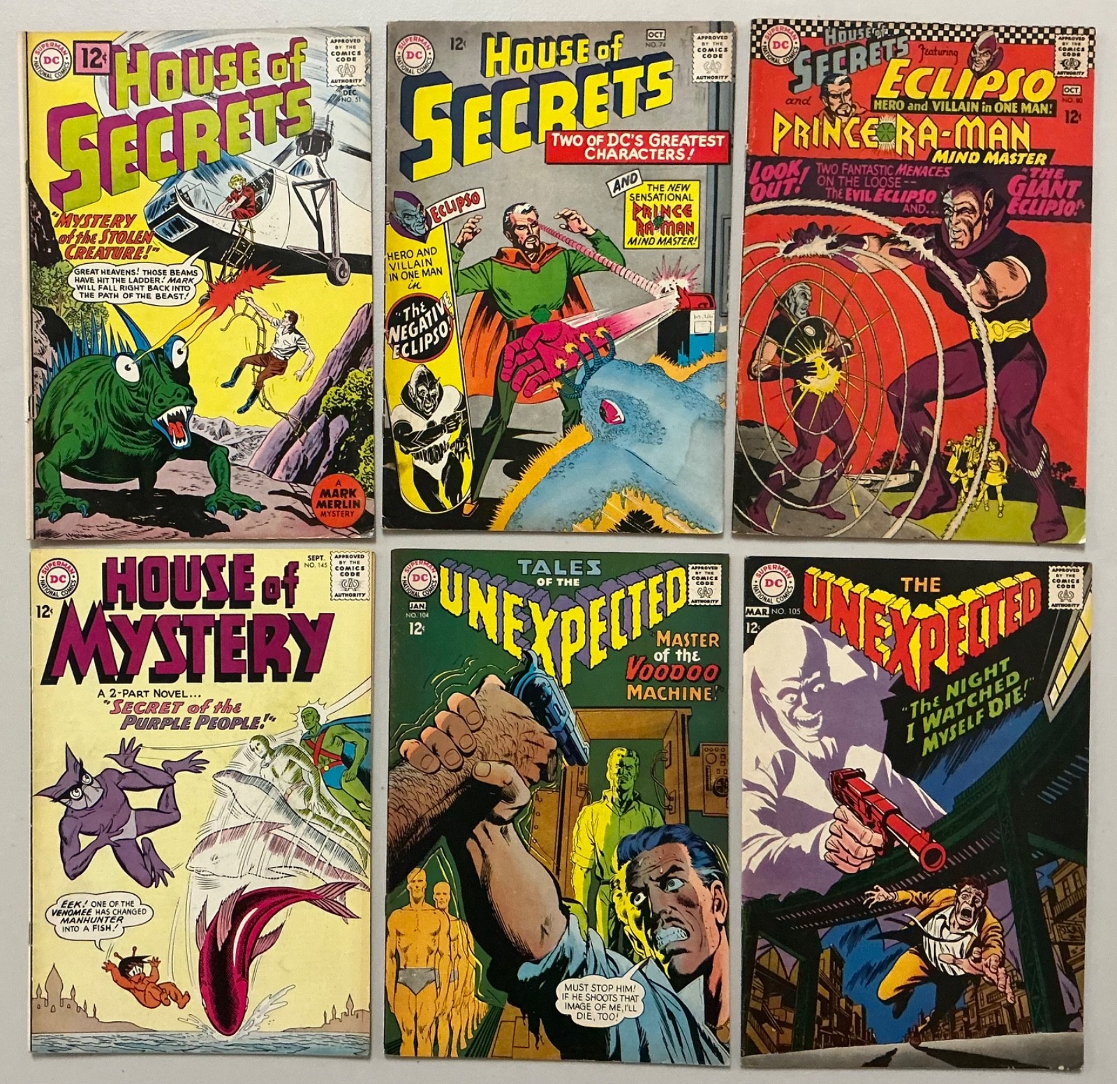 DC Silver Horror/Mystery lot of 6 House Mystery/Secrets/Unexpected (1313) DC Silver Horror/Mystery lot of 6 House Mystery/Secrets/Unexpected (1313)