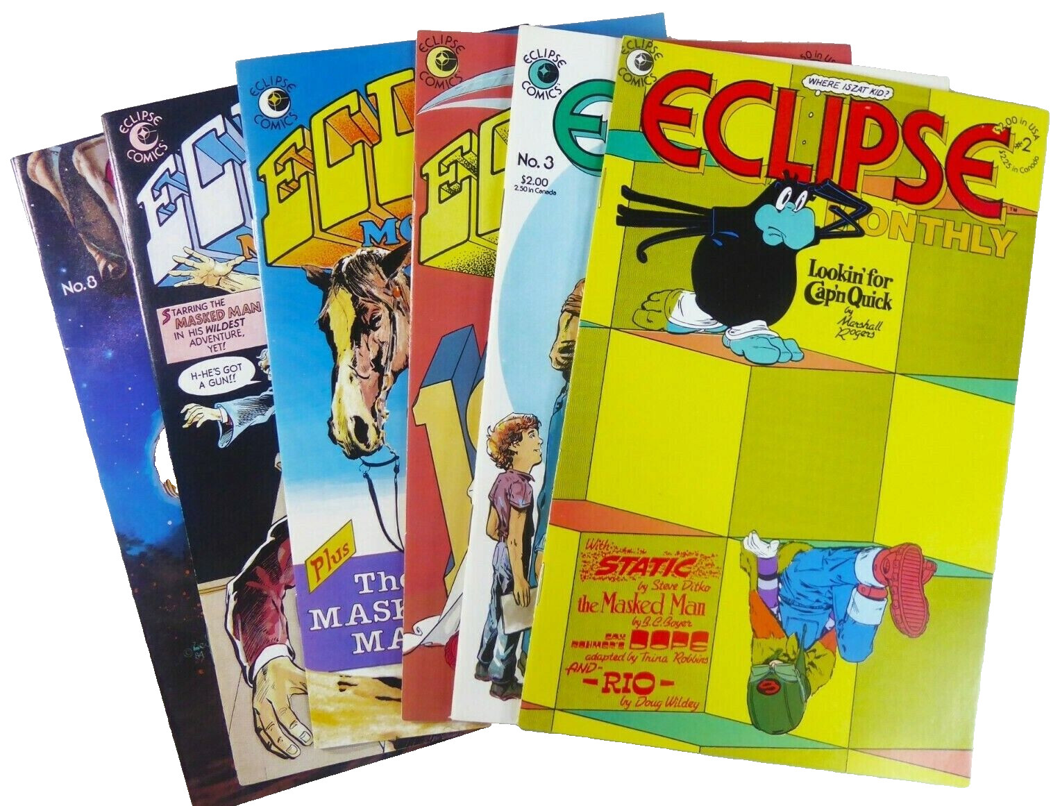 ECLIPSE MONTHLY (1983-1984) #2 3 4 5 6 8 VF to NM LOT Ships FREE
