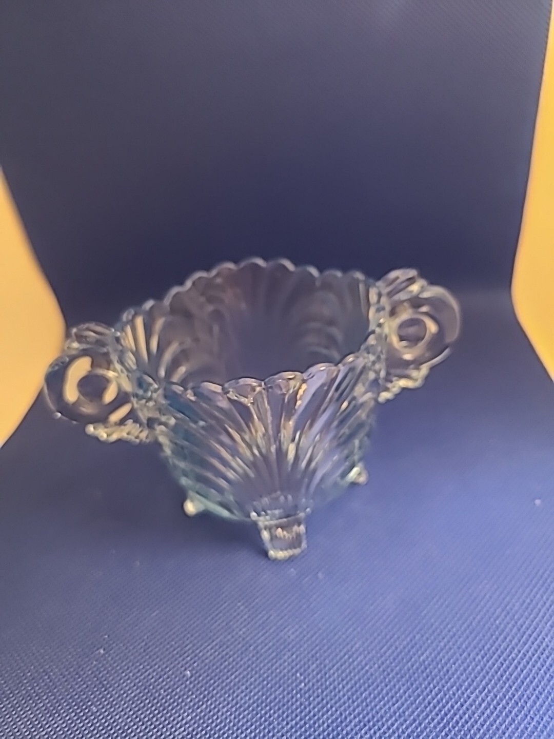 Cambridge Glass Caprice Moonlight Blue Small Sugar Bowl Handles