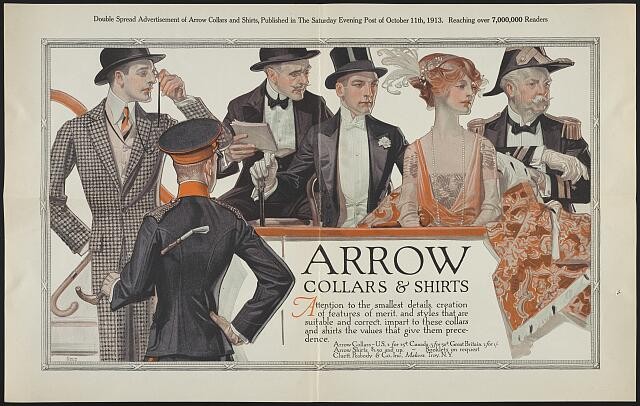 Arrow Collars Shirts Advertisement 1913 Woman Men Uniforms Illustration
