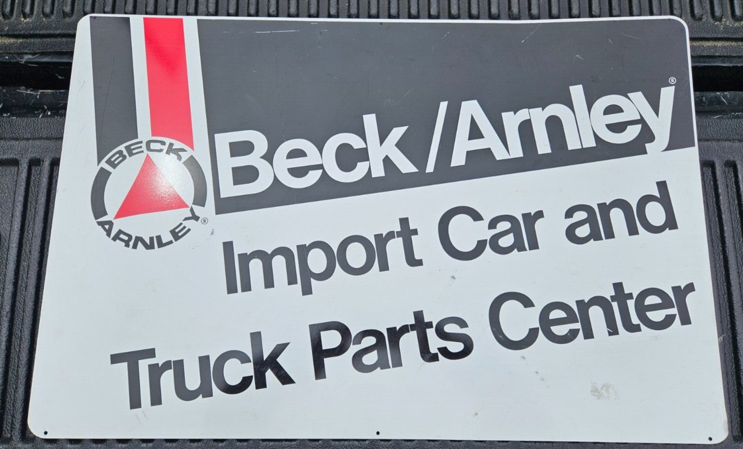 Vintage Beck Arnley Sign Metal Advertising Import Parts Car Truck Center