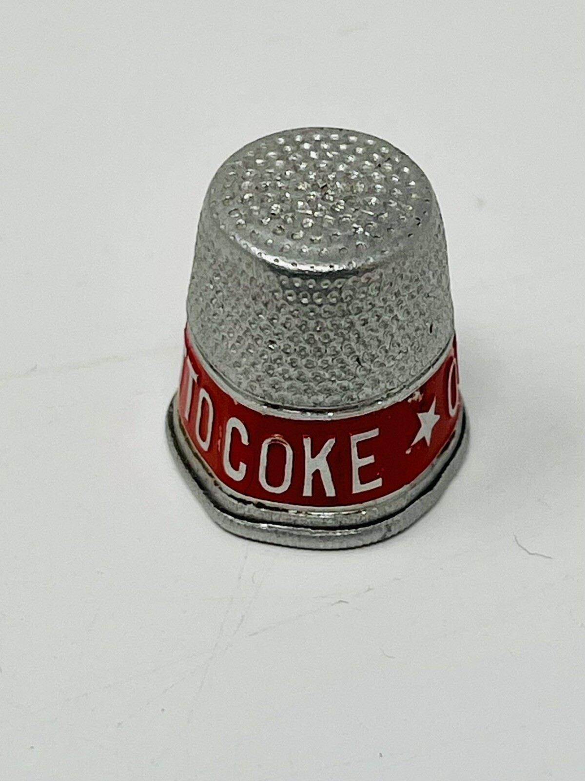 Vintage metal Coke Thimble “ OTTO COKE “ Collectible Red Logo