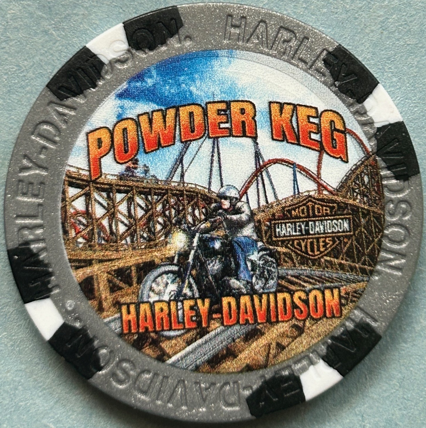 Harley Davidson Wide Print Poker Chip from Powder Keg HD in Mason, Ohio
