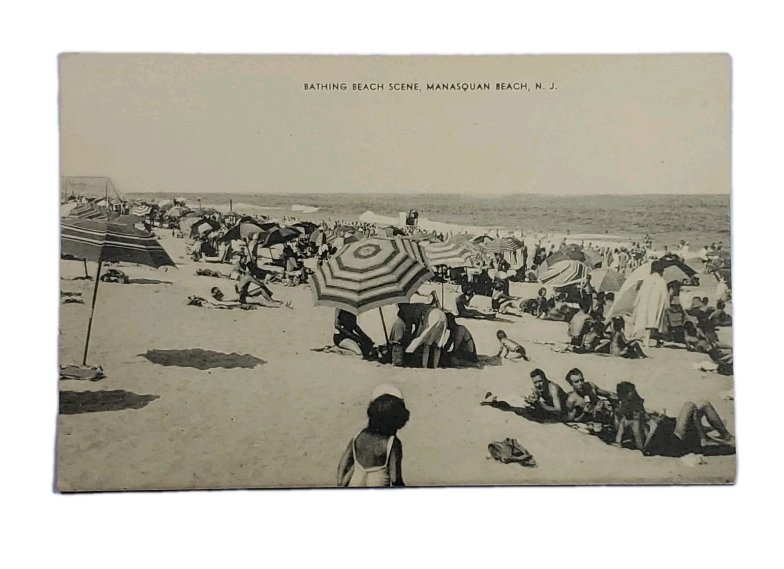 1907-14 Vintage Postcard: Bathing Beach Scene, Manasquan Beach, NJ