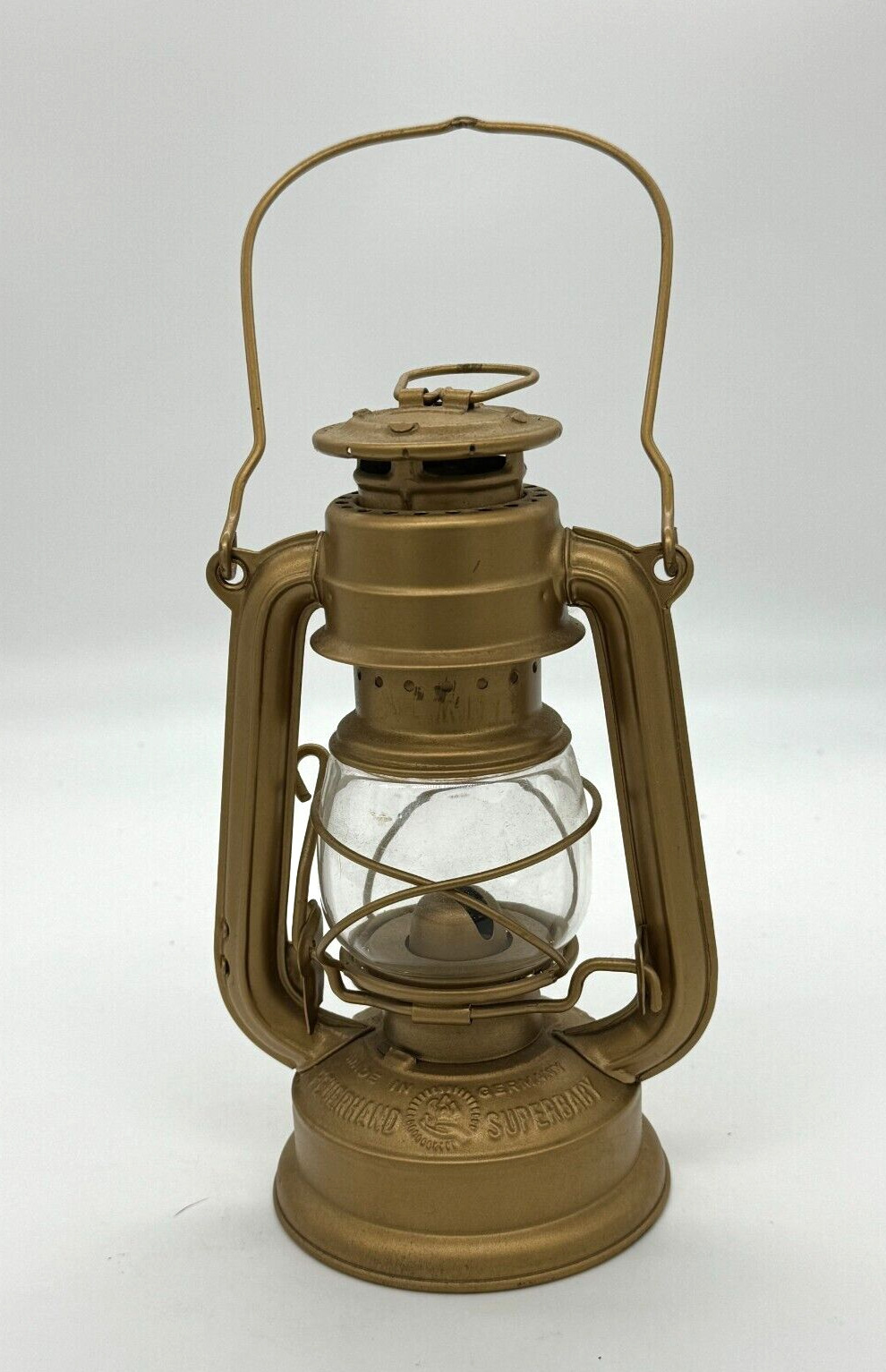 Vintage Feuerhand Super Baby No 175 Oil Lamp/Lantern Painted Gold
