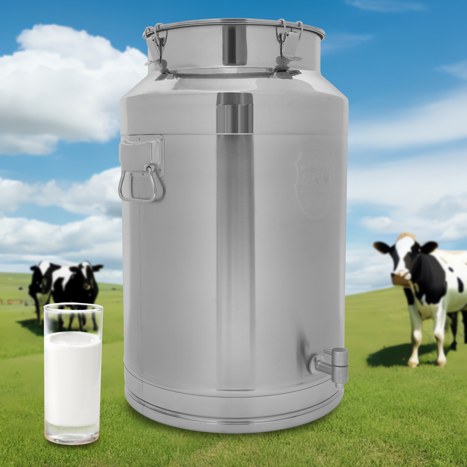 76L/64L Stainless Steel Milk Can Wine Pail Bucket Jug Oil Storage Tank Canister