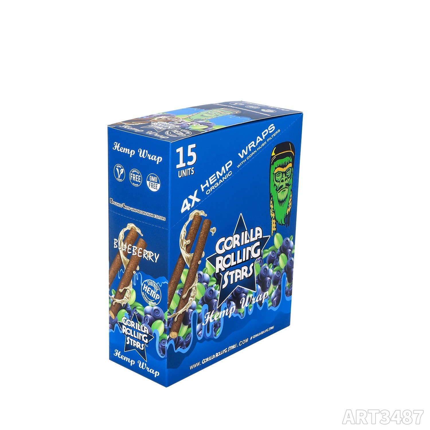 110mm Blueberry Flavored Cigar Rolling Papers, Durable 15 Pack per Box