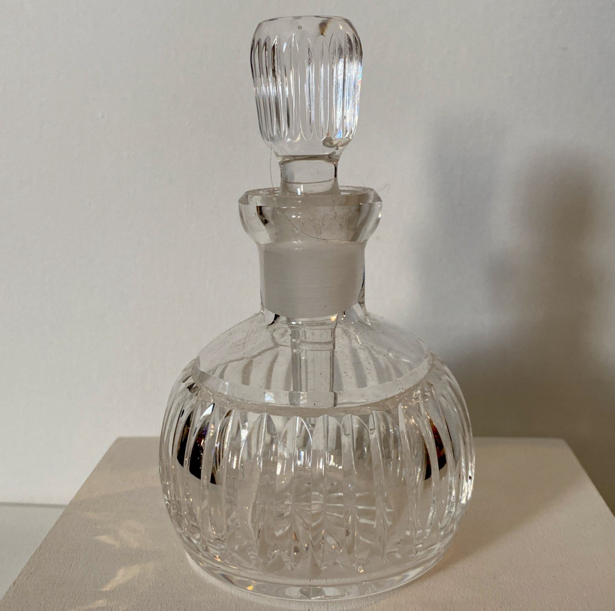 Vintage Waterford Vanity Perfume Bottle & Ribbed Stopper w/ Dabber - Retired