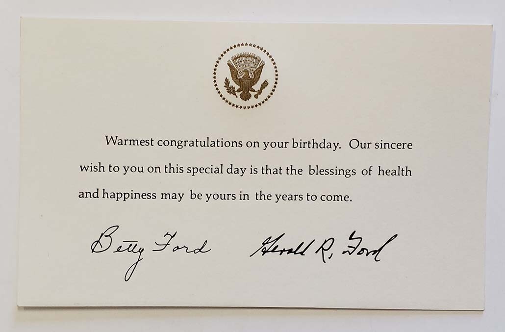 Birthday Wishes from a President - Gerald & Betty Ford Congratulations Card