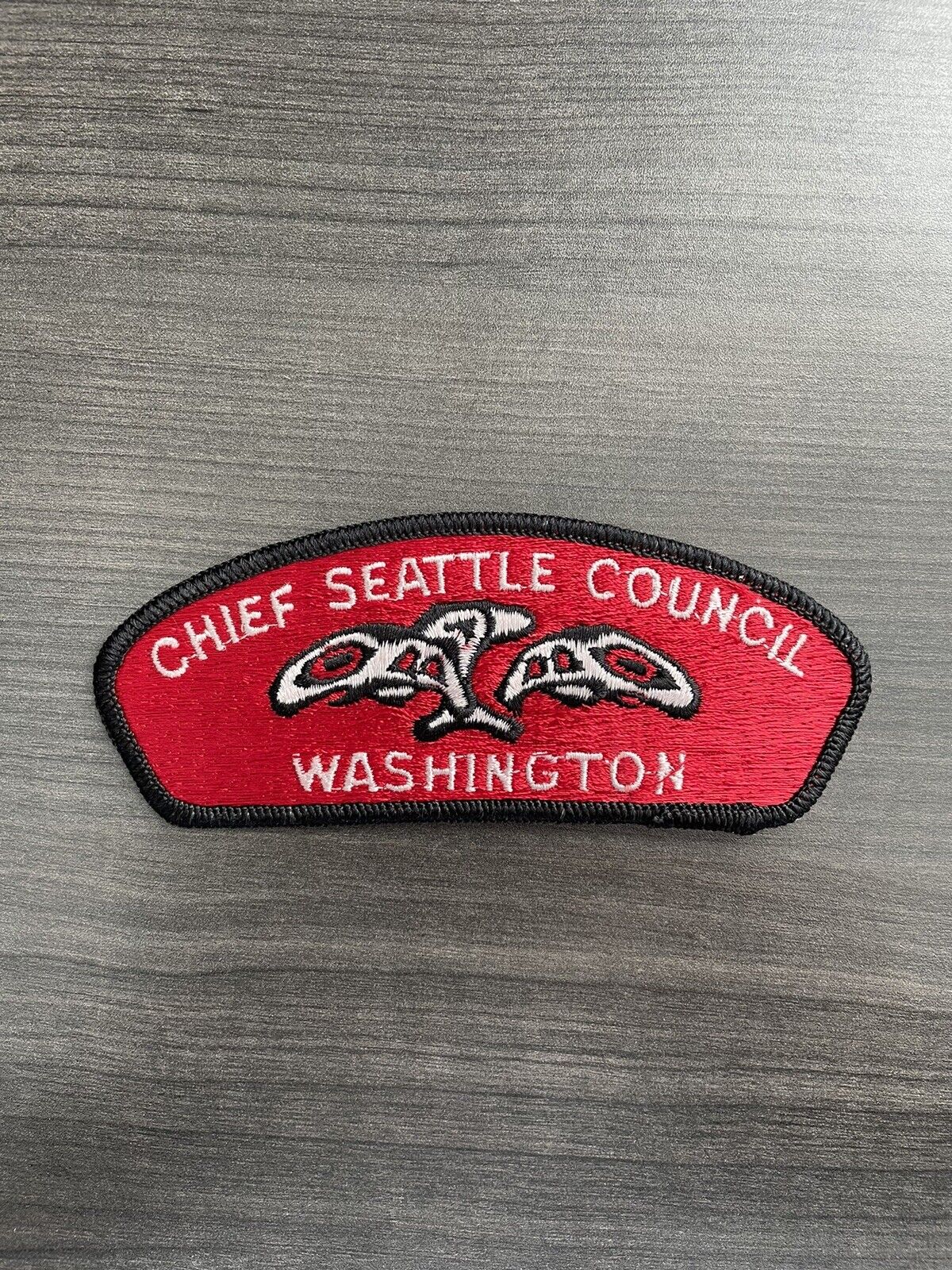 Chief Seattle Council Shoulder Patch CSP Red & Black BSA Boy Scouts New