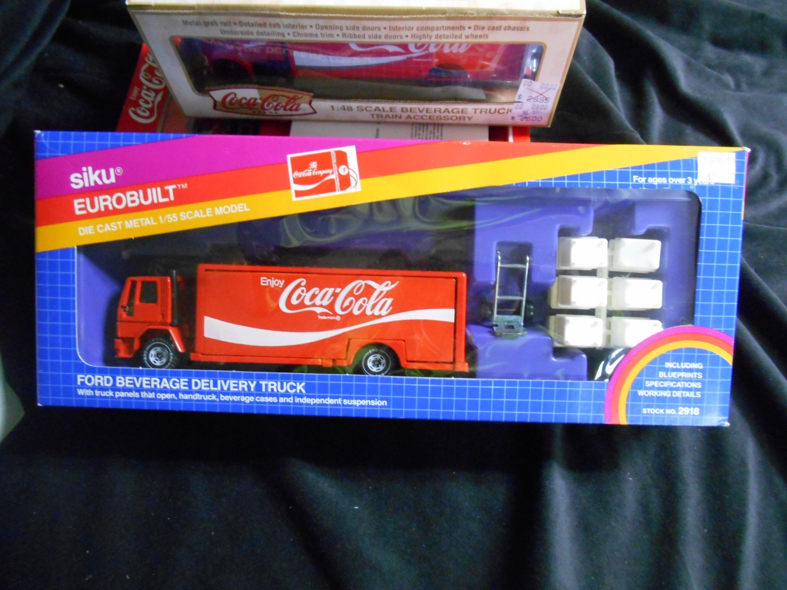 SIKU 1/55 SCALE, COCA COLA FORD DELIVERY TRUCK, W/BOX, COKE, TRAIN LAYOUT, 2918