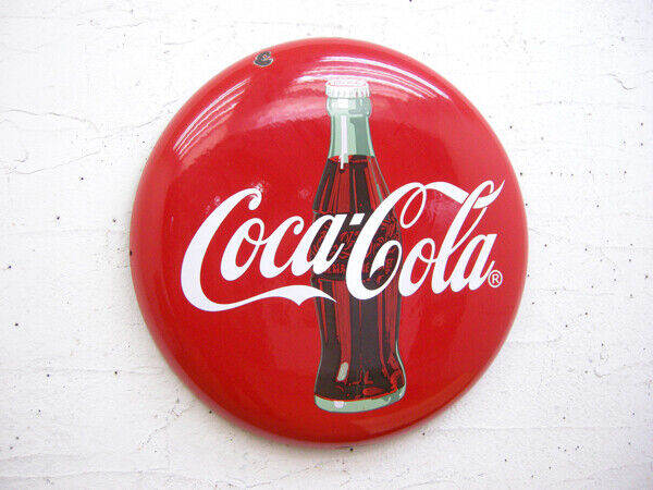 Title Vintage CocaCola Enamel Round Sign 50cm Diameter Item Number 144735