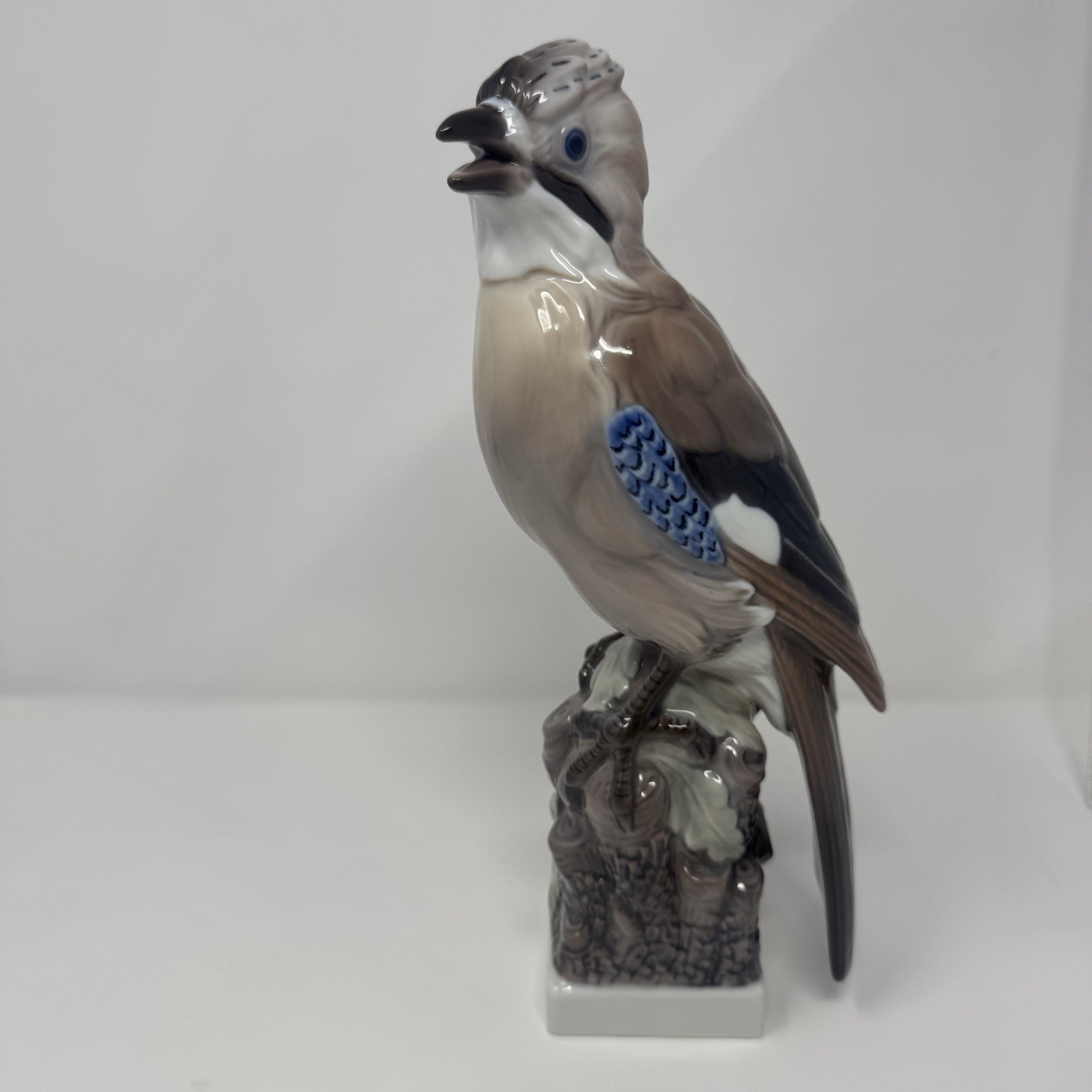 Vintage Lyngby Porcelain Eurasian Jay Bird Figurine No. 83 Denmark MCM Excellent