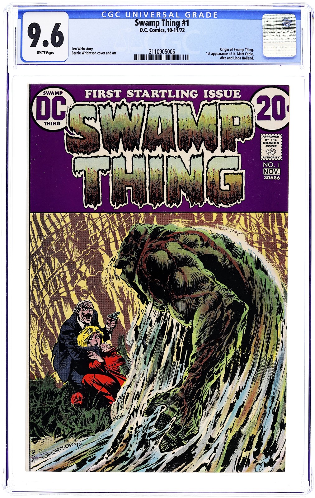 Swamp Thing #1 CGC 9.6 1972 2110905005 1st app. Alec and Linda Holland