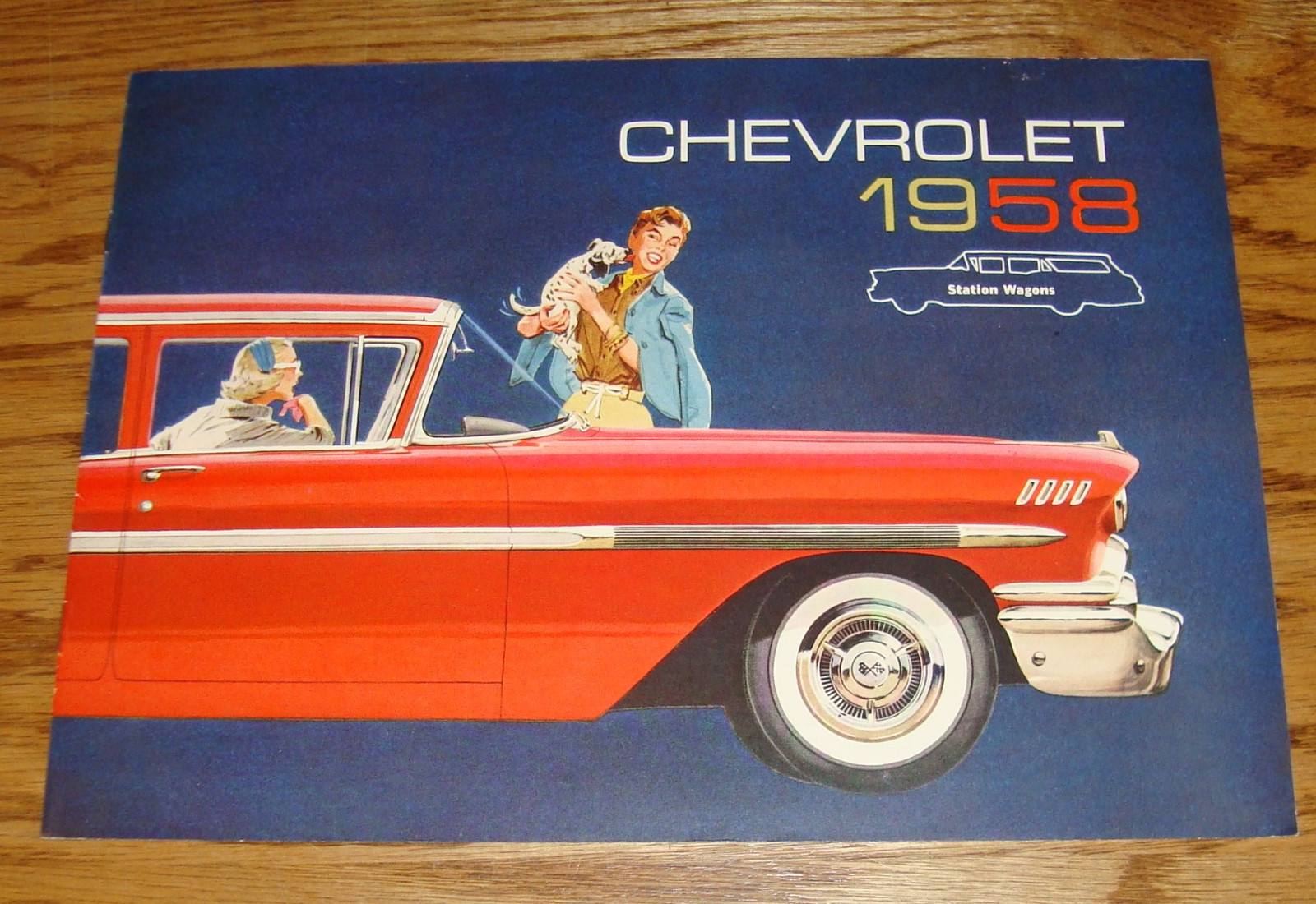 Original 1958 Chevrolet Station Wagon Sales Brochure 58 Chevy Brookwood Yeoman