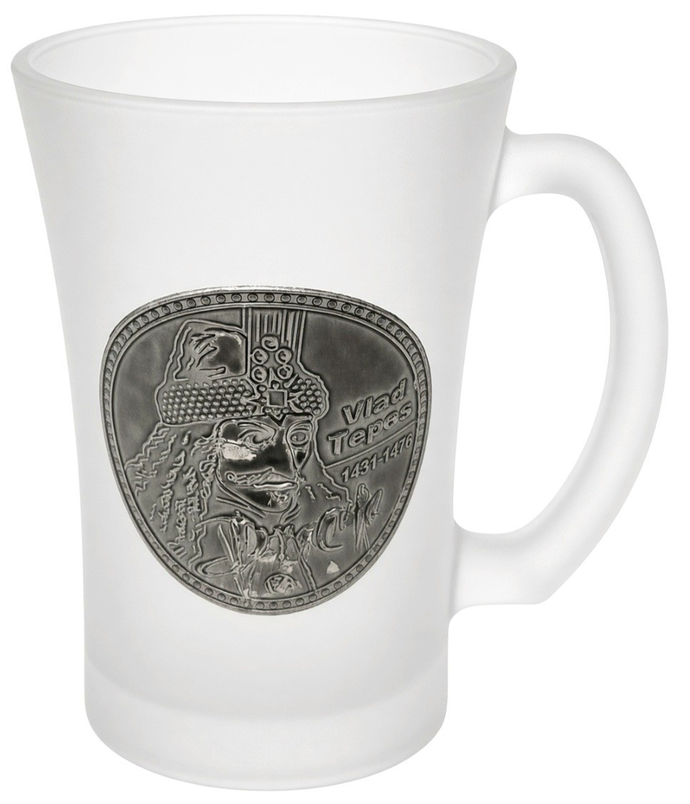 Dracula Frosted Glass Mug Vlad Tepes Vlad The Impaler Dracula Frosted 5\