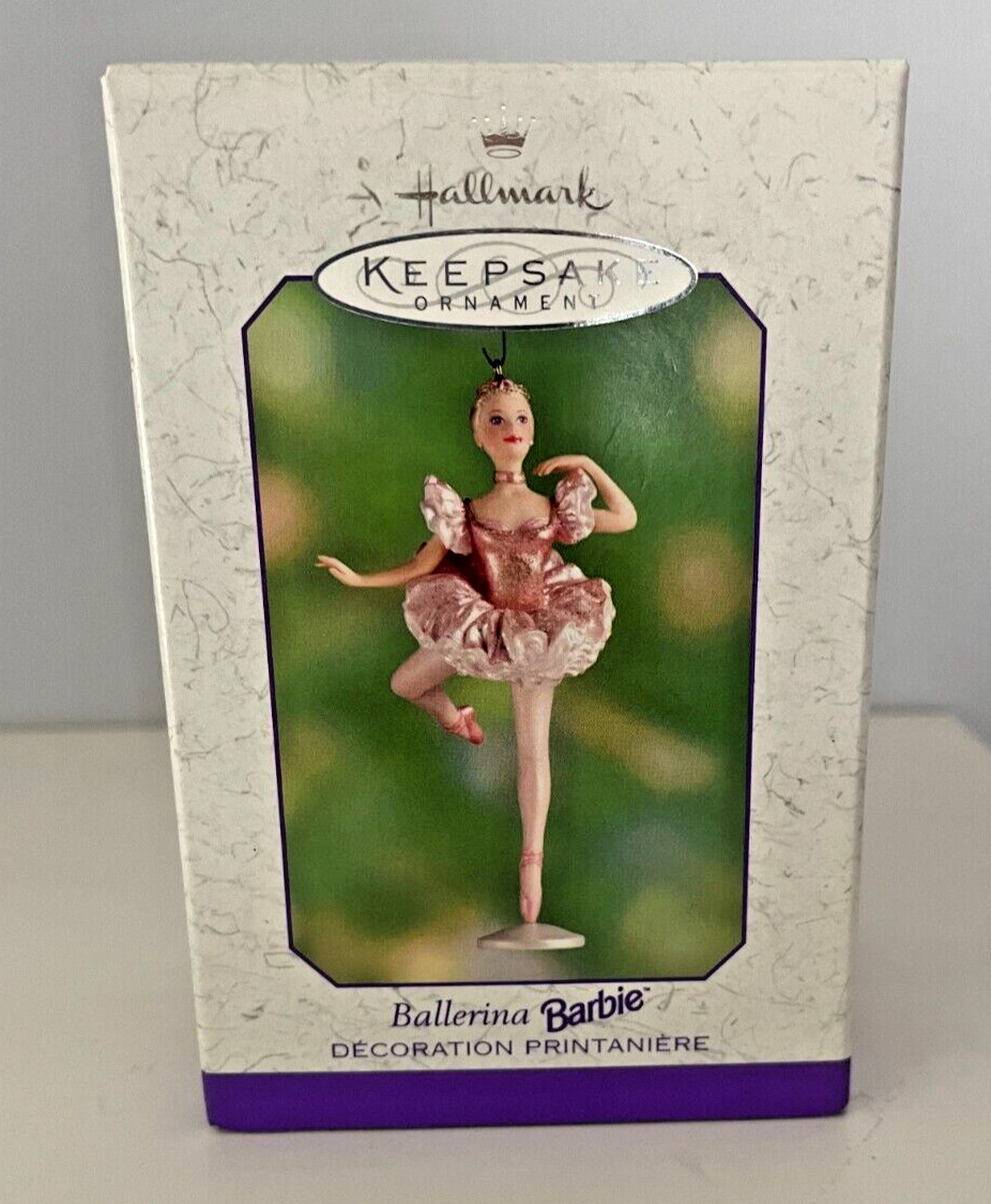 Hallmark Keepsake Ornament Ballerina Barbie 2000 Spring Pink Tutu Ballet NIB