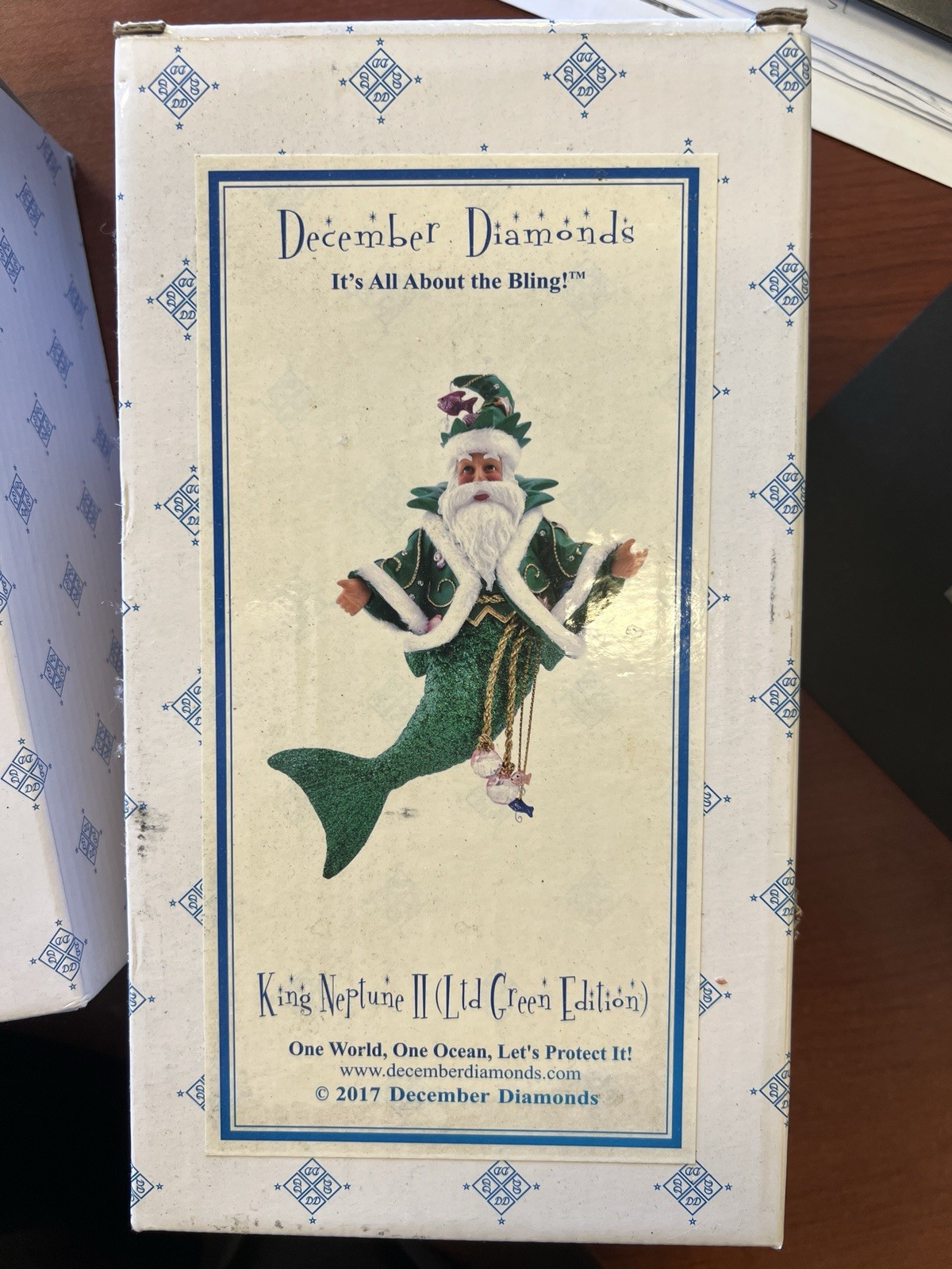 RARE December Diamonds King Neptune II Sea Santa Merman Ornament 2017 Ltd. Ed.