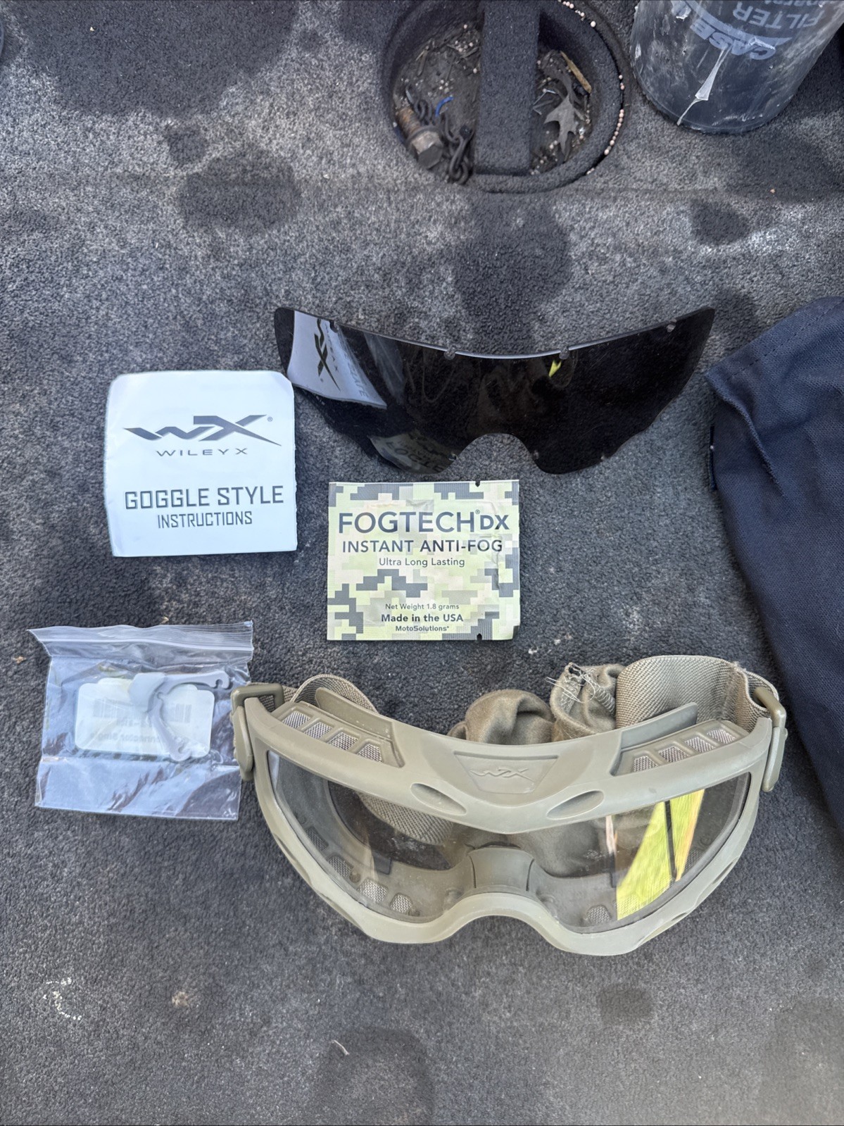 WILEY X US Military Issued Ballistic Goggles With Tinted And Clear Shield.
