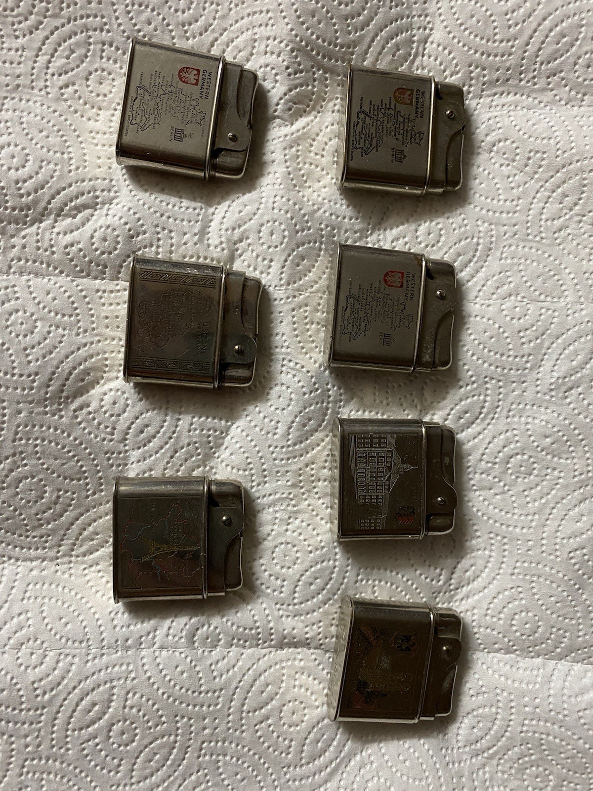 Lot of 7 vintage West Germany Eveready lighter