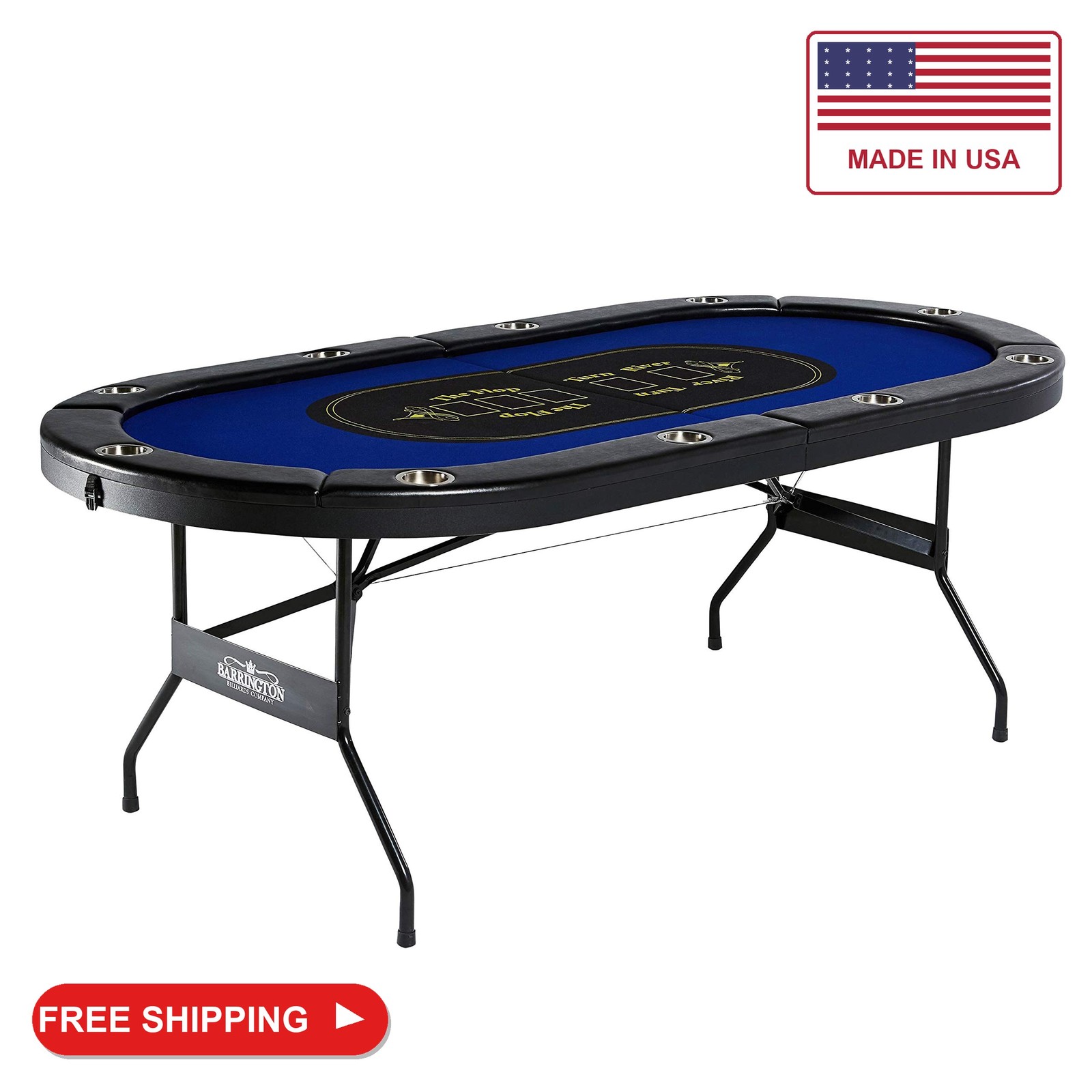 Barrington 10 Player oval Folding Poker Table