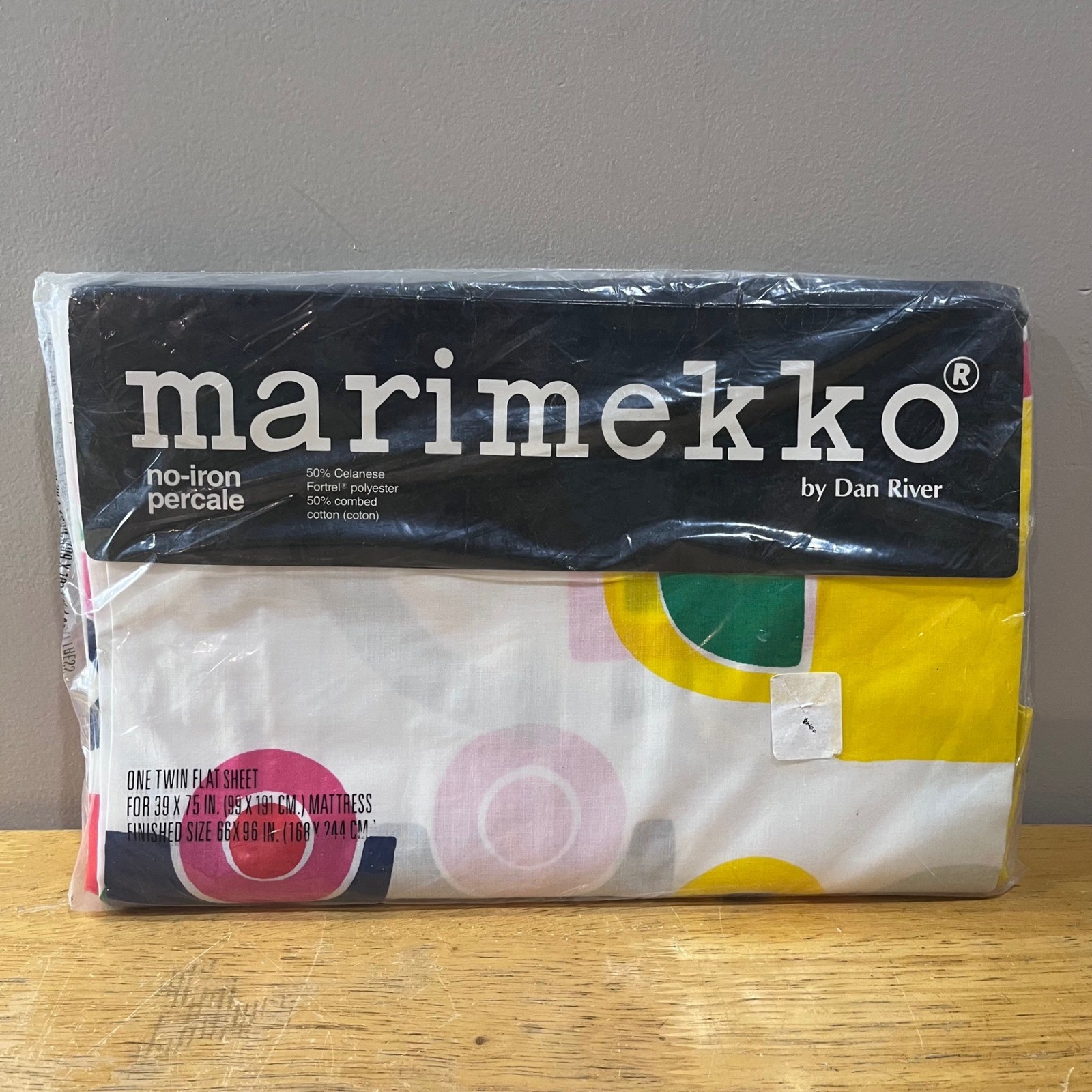Vtg Marimekko Bo-Boo Twin Flat Sheet Dan River MCM Cars Trucks NIP Made in USA