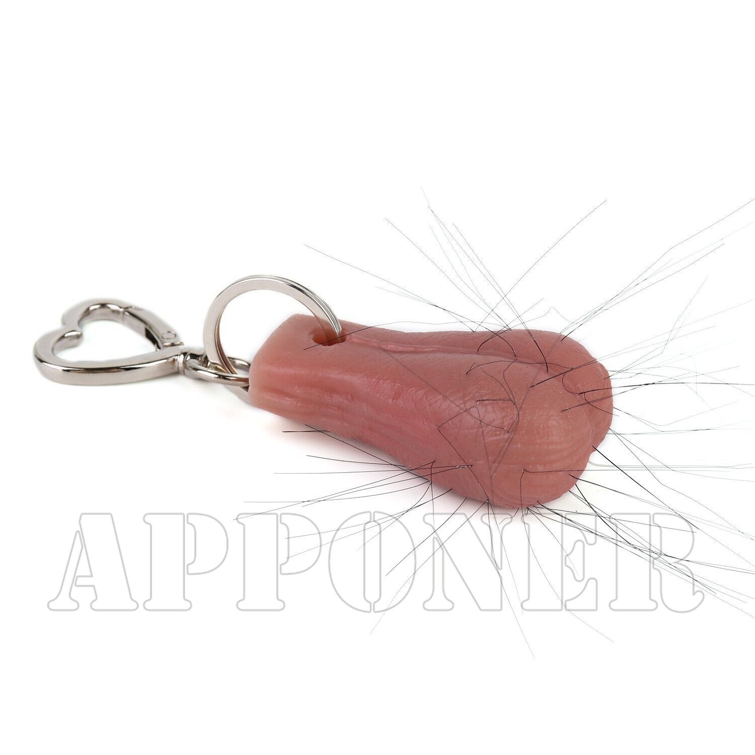 Testicle Hairy Balls Keychain Rubber Bag Keychain Novelty Car Keychain