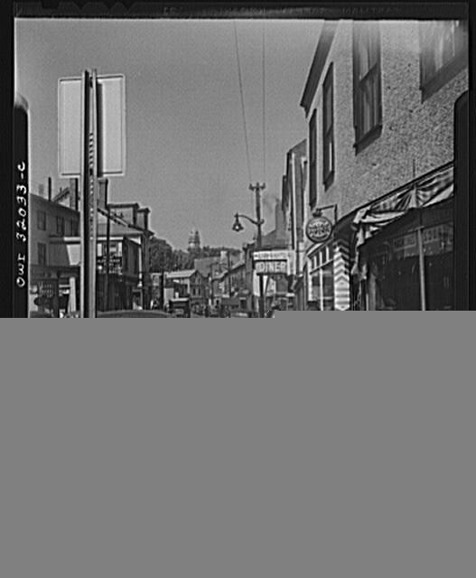 Photo:Gloucester Massachusetts Street Scene Diner Storefronts 1900s