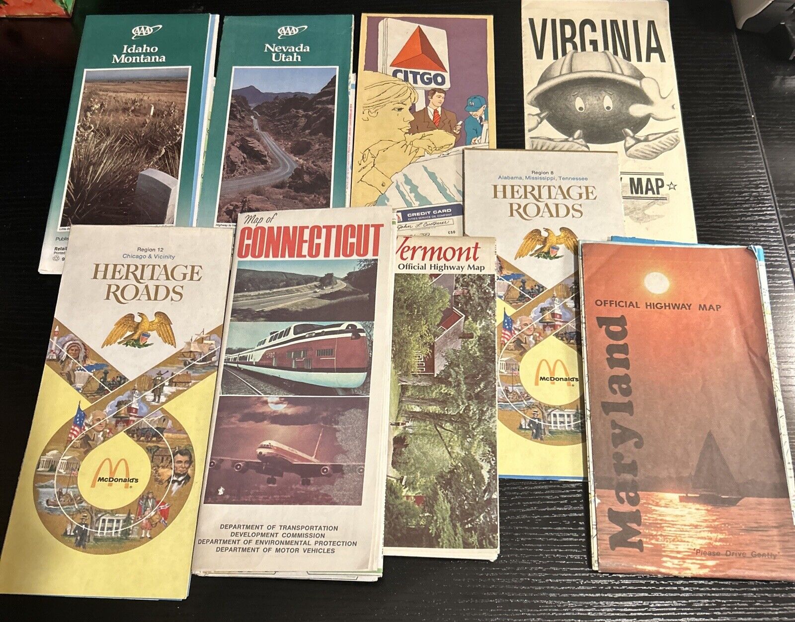 Vintage Map Lot of 9