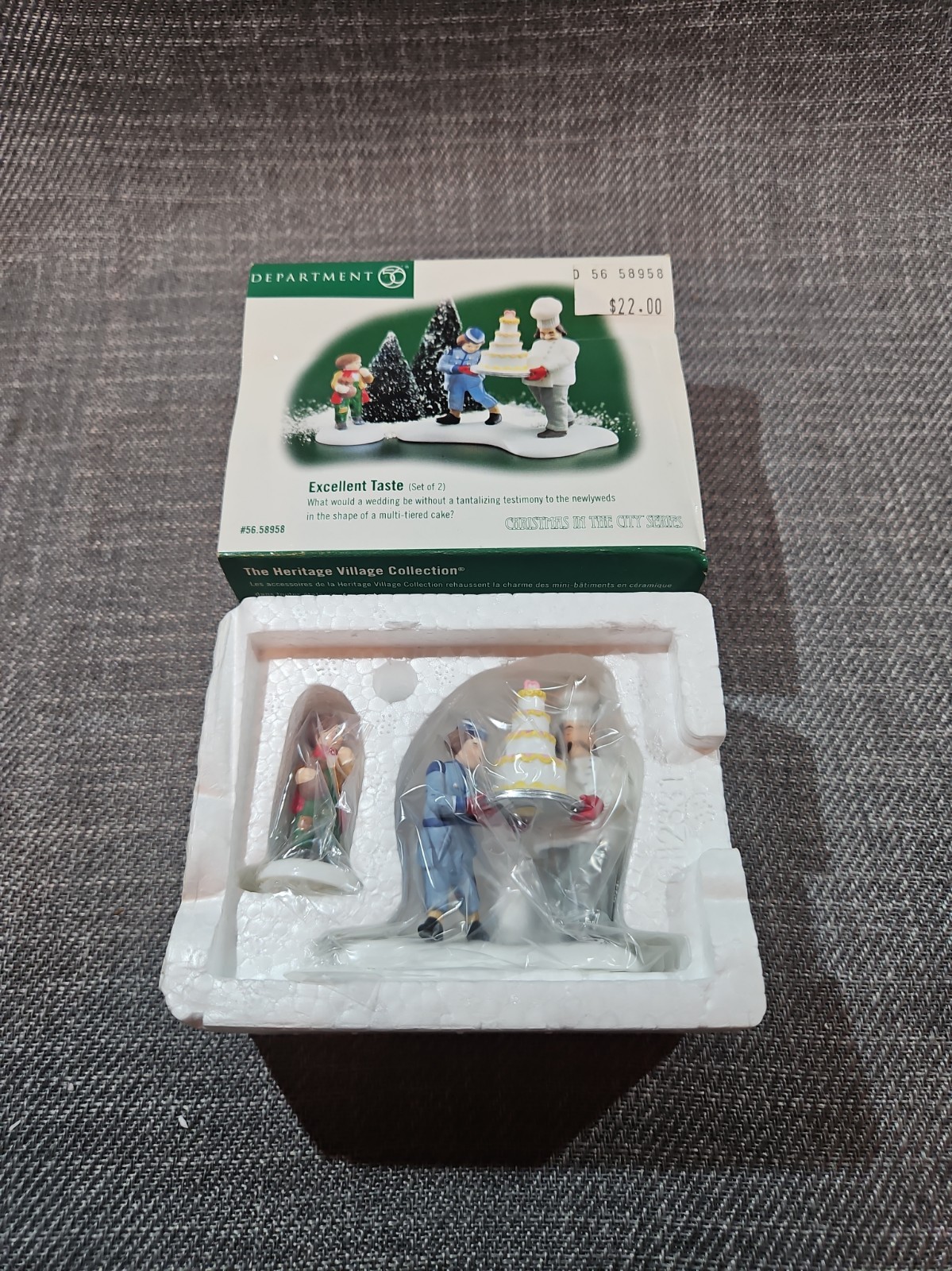 Vtg 1999 Department 56 Excellent Taste Set of 2 Christmas in the City RETIRED