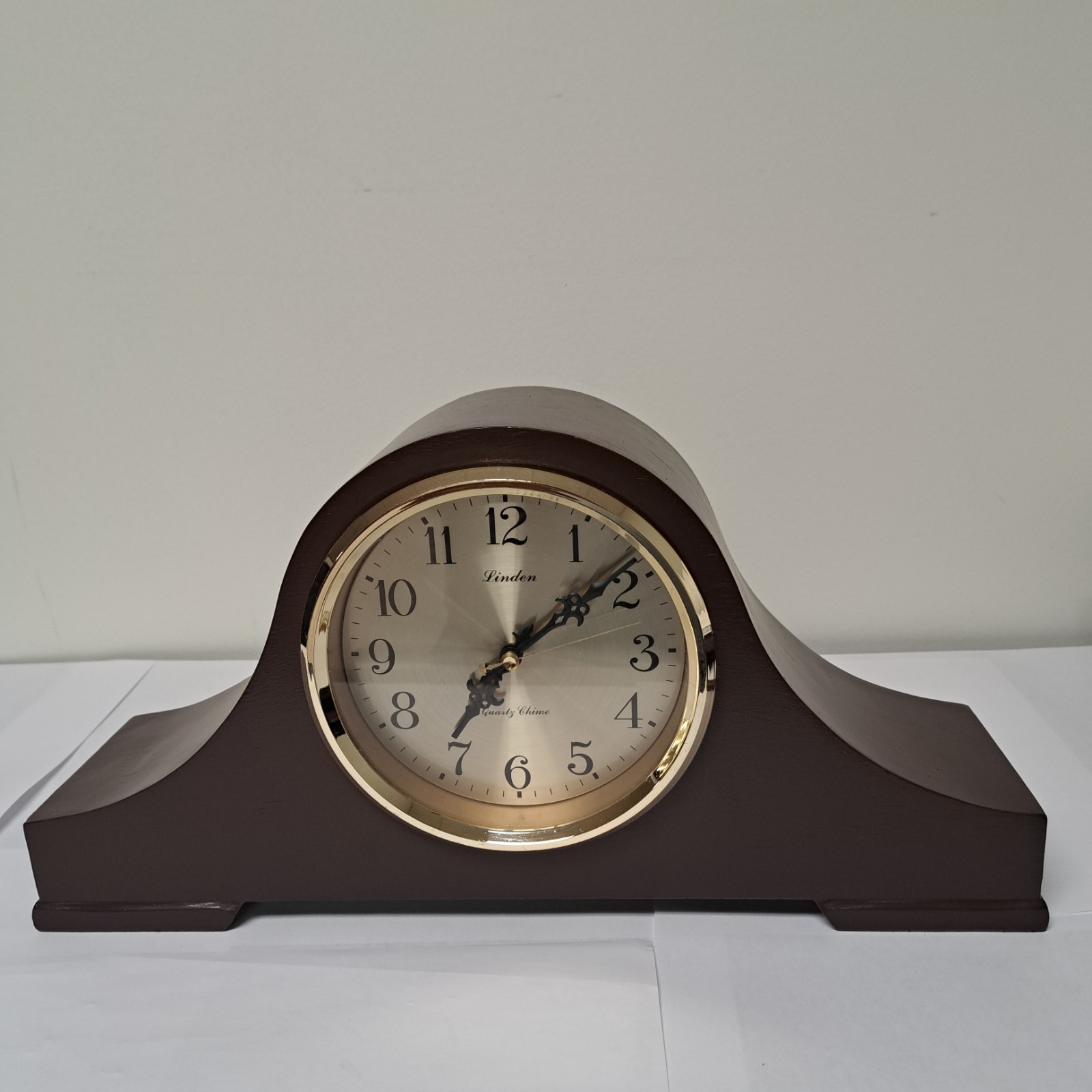 Vintage Linden Mantel Clock Battery Operated Quartz Double Chime