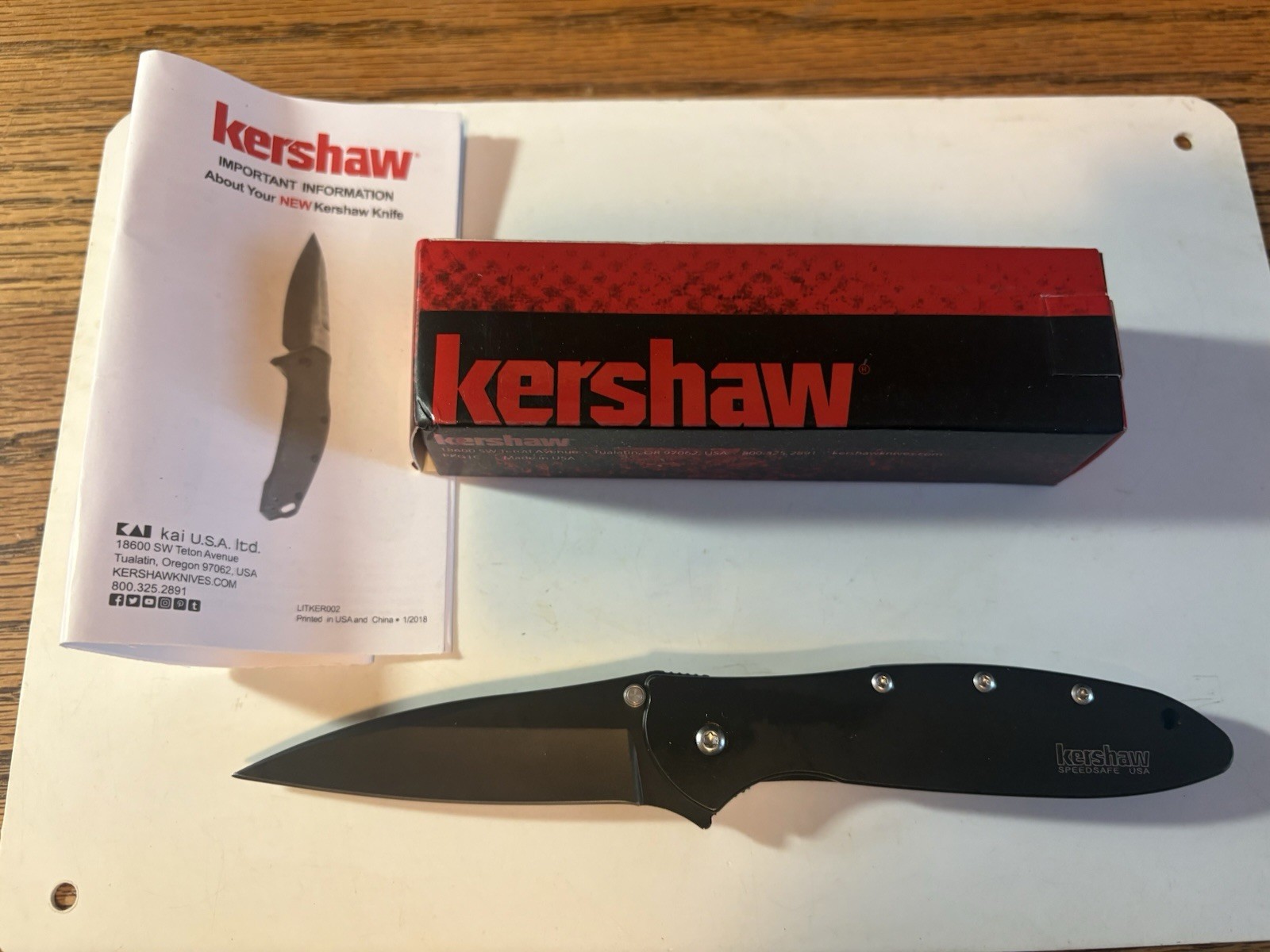 Kershaw BLACK 1660 OL Folding Knife Ken Onion SpeedSafe MADE USA NIB