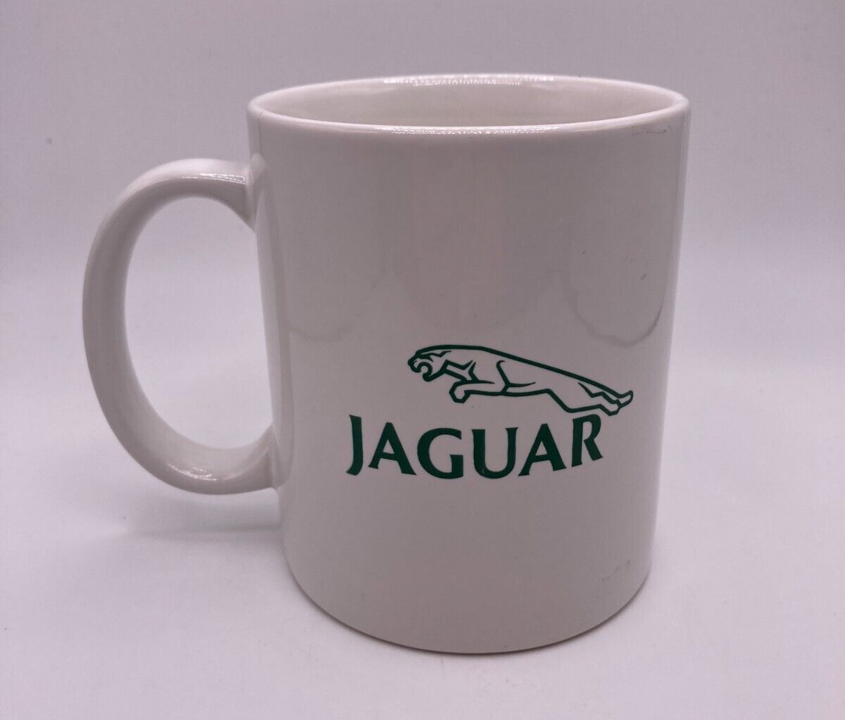 White Coffee Mug with Jaguar Car  Design 12 fl oz