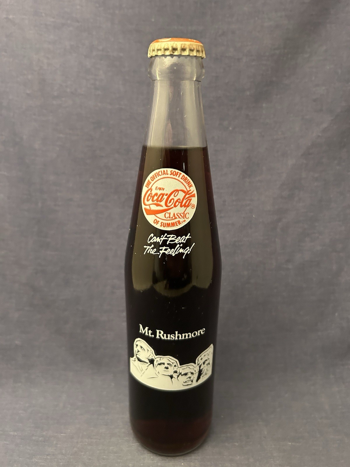 1889-1989 Coca Cola Classic Bottle Sealed Celebrate the Century Mt Rushmore Rare