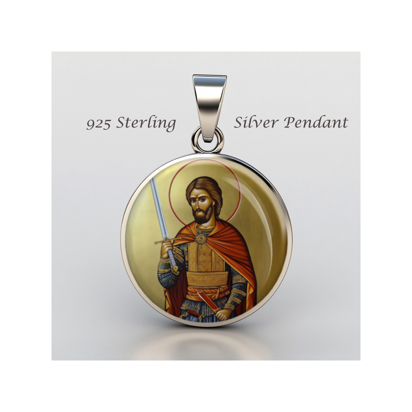 Saint Nicetas 925 Sterling Silver Christian Medal