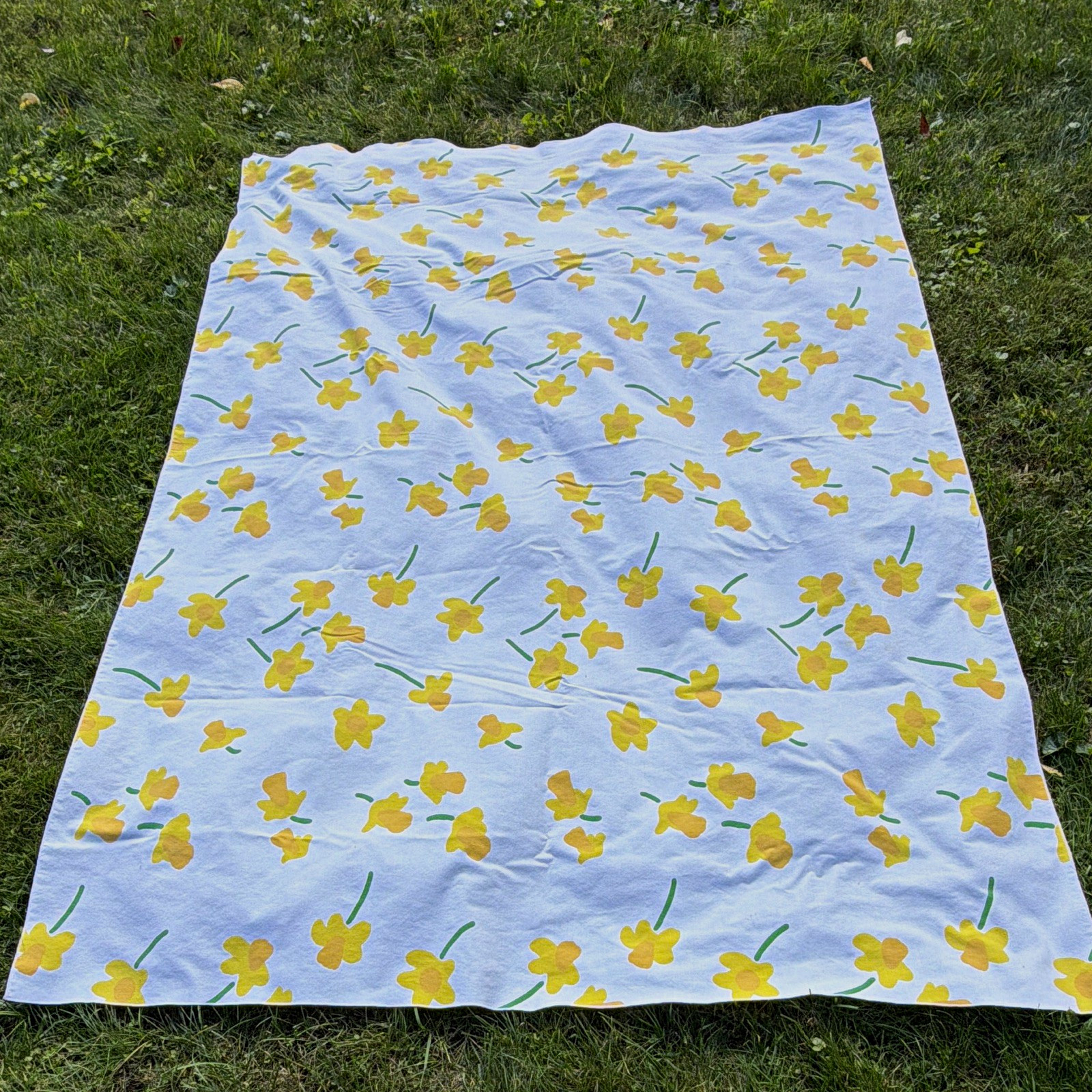  Vintage Marimekko Daffodil Tablecloth Fallani & Cohn 1970s Rare 58 x 82