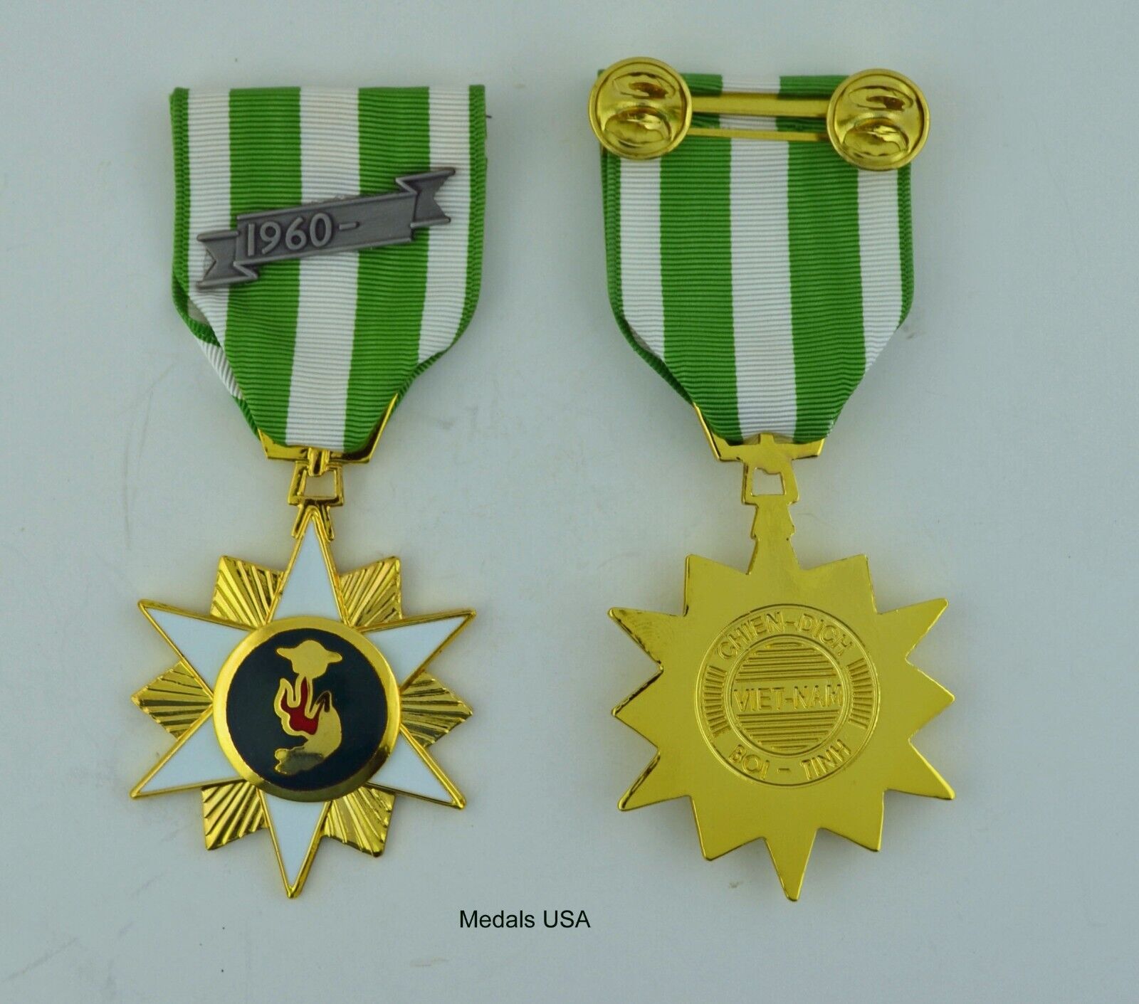 Republic of Vietnam Campaign Medal - Vietnam War Service - VCM - With Mounting