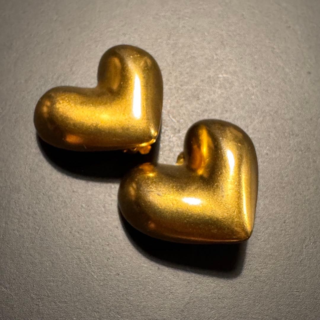 Robert Lee Morris Heart Earrings Vintage Gold Large Statement Jewelry