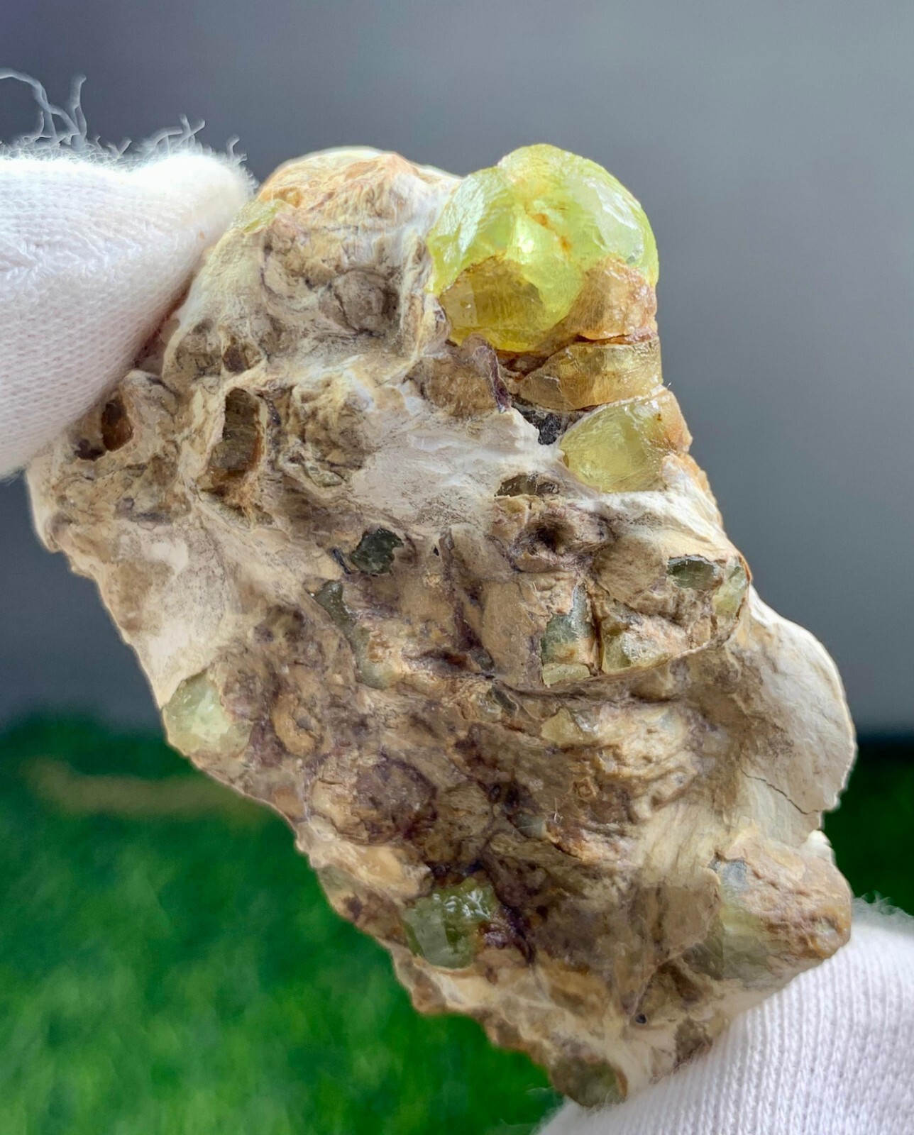 230 CT Beautiful Peridot Crystal Bunch On Matrix From Supat Valley Pakistan
