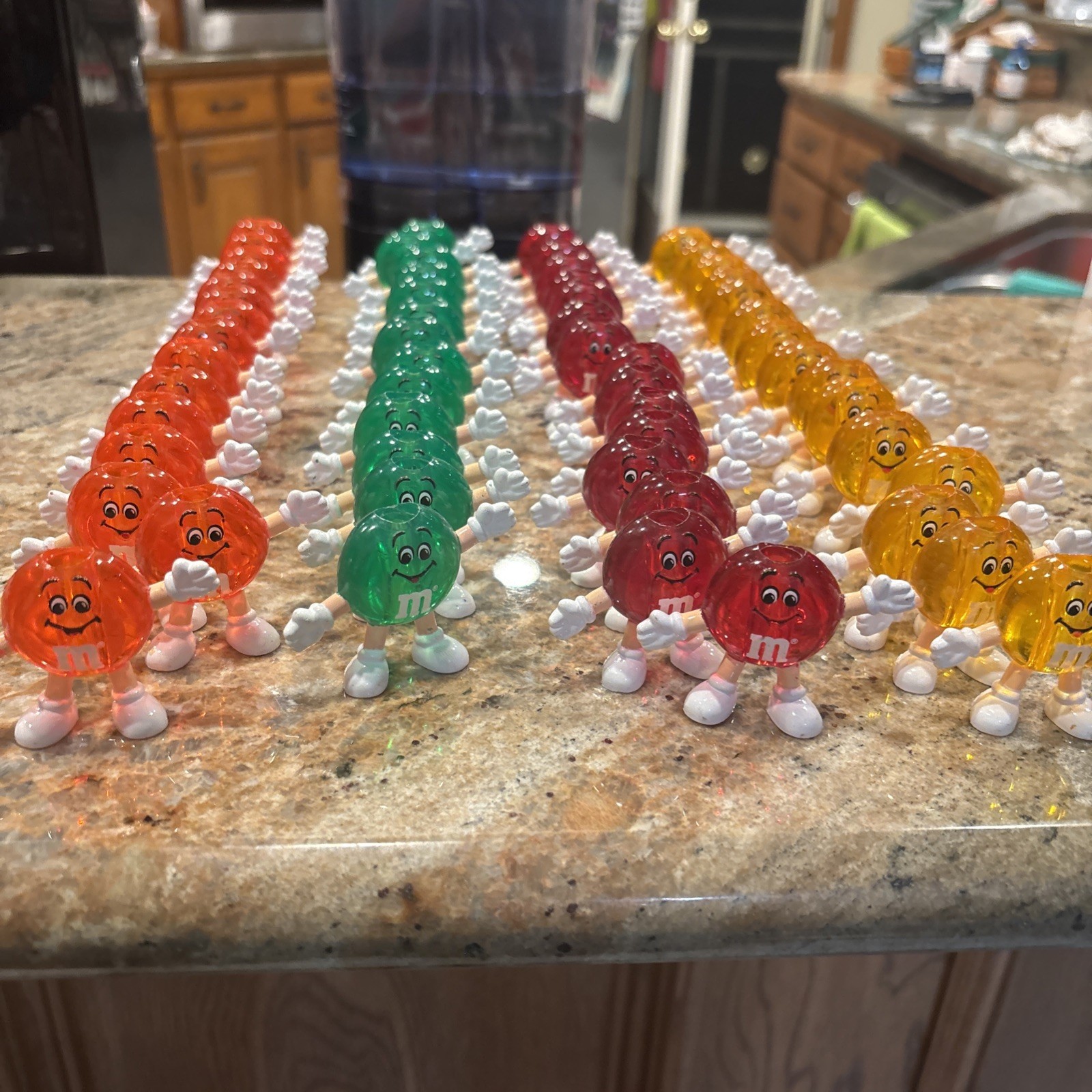 Lot Of 58 Vintage M & M Christmas Holiday Plastic Smiling String Light Covers