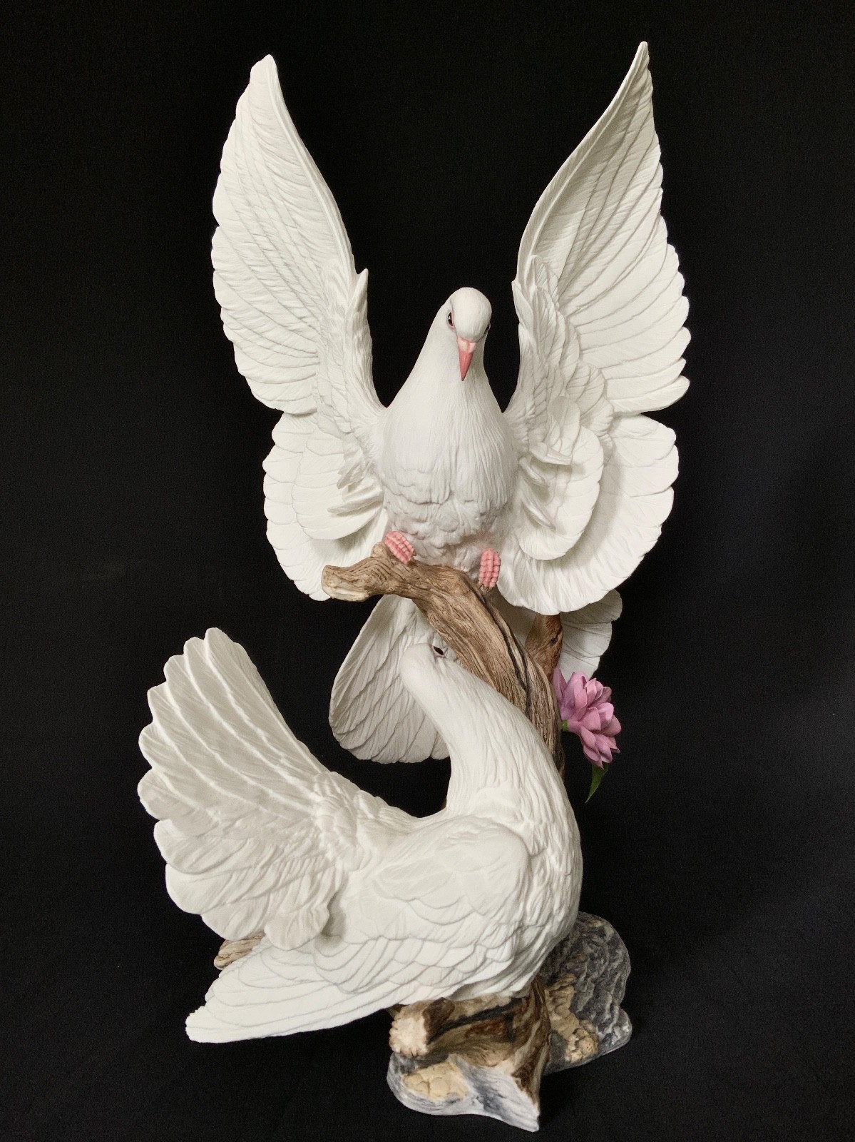 BOEHM DOVE & CHERRY BLOSSOM LIMITED ISSUE #246 ENGLAND HANDMADE PORCELAIN 18.5\