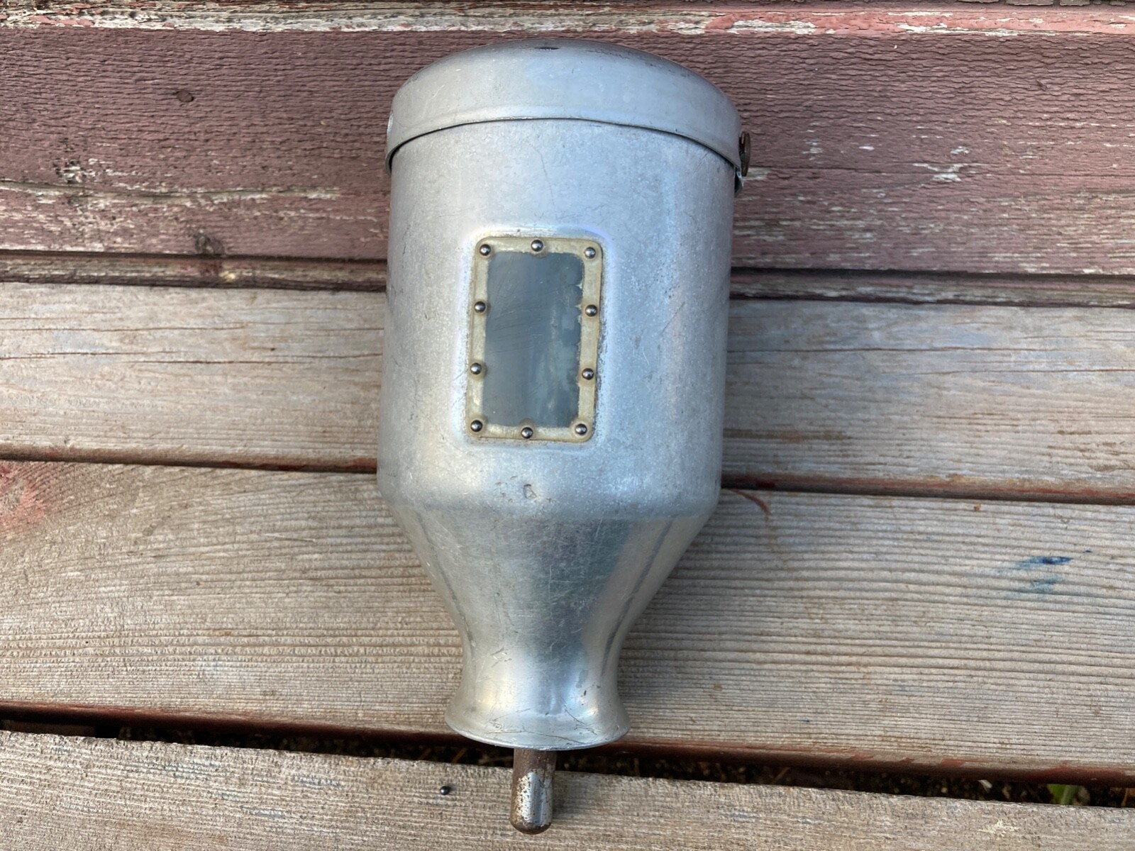 ANTIQUE ALUMINUM PAX POWDERED SOAP DISPENSER GAS STATION OIL WALL MOUNT