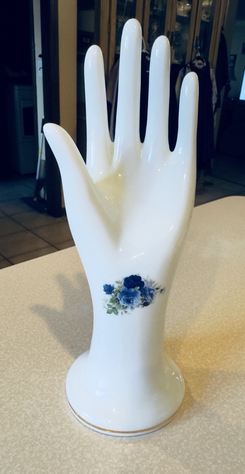 Vtg Porcelain Hand Ring / Jewelry Holder *Formalities by Baum Bros* 10” H