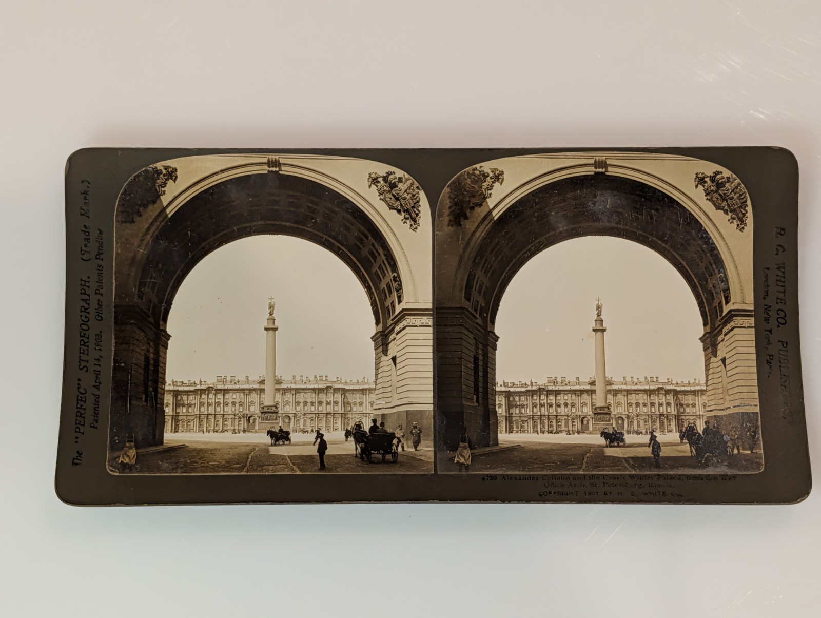 1901 H.C. White Winter Palace Alexander Column Russia Stereoview #4720