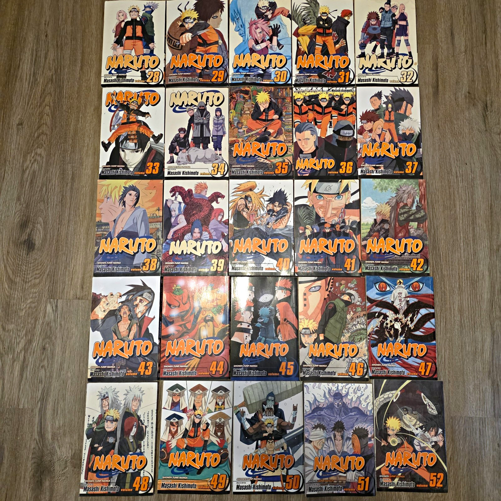 Naruto Manga Lot Vol 28-52 Complete Consecutive Run 25 Books Masashi Kishimoto