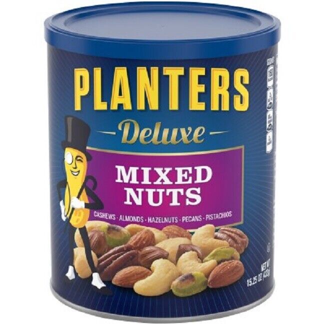 PLANTERS DELUXE MIXED NUTS - 15.25oz - CANISTER - PACK OF 2
