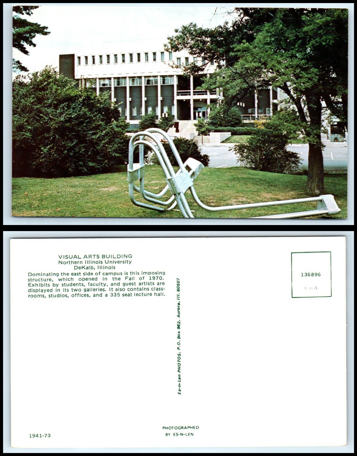 ILLINOIS Postcard - DeKalb, Northern Illinois University, Visual Arts Bldg K4 ILLINOIS Postcard - DeKalb, Northern Illinois University, Visual Arts Bldg K4