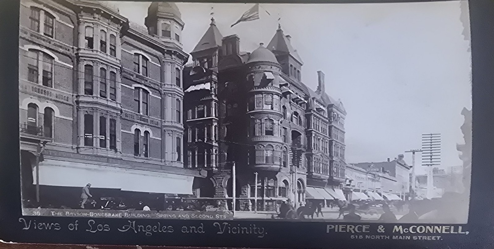 c1890 Pierce & McConnell Cabinet Card Bryson-Bonebrake Building Los Angeles